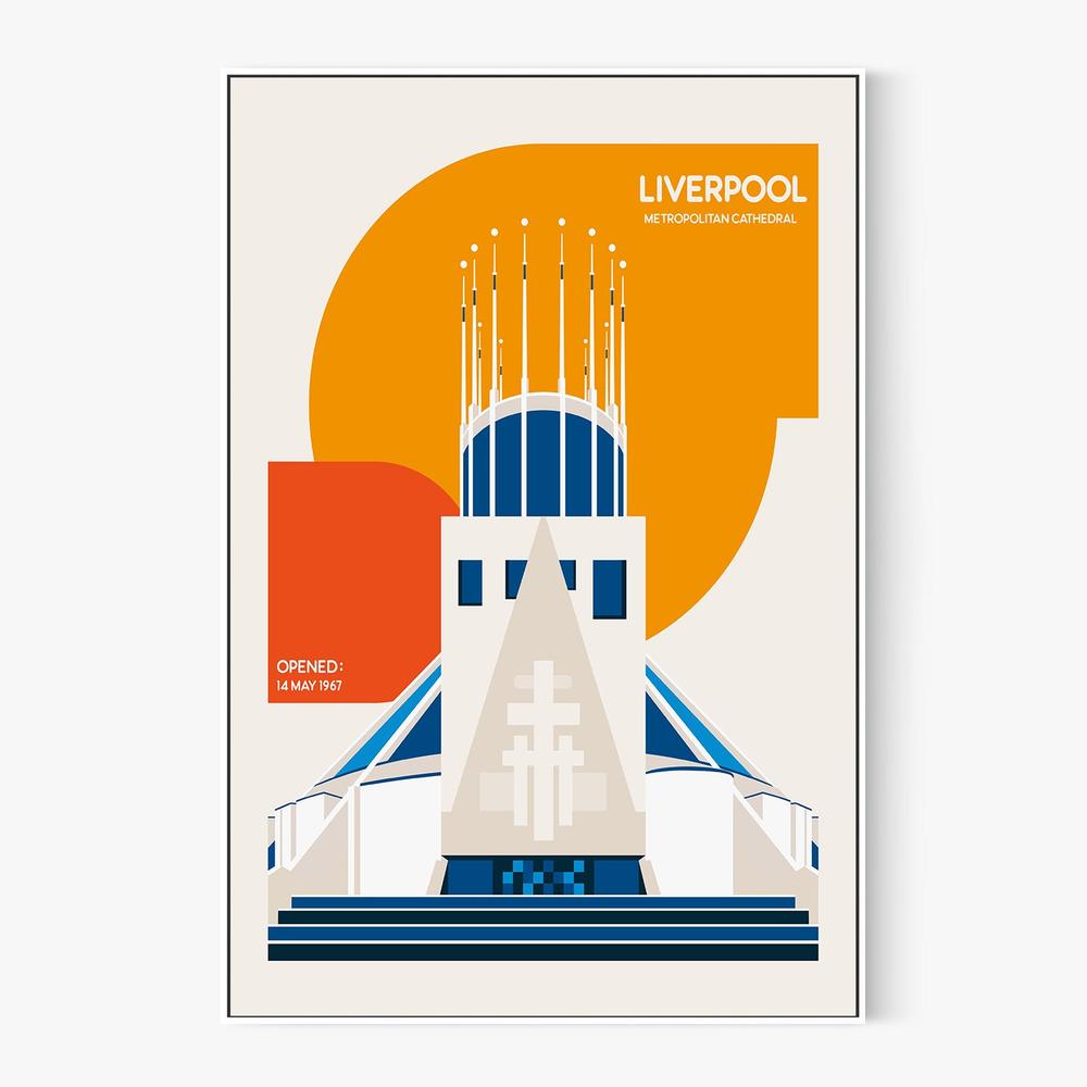 Modern Liverpool Cathedral-by-Retrodrome-wall-art-print-canvas-poster-framed-Gioia
