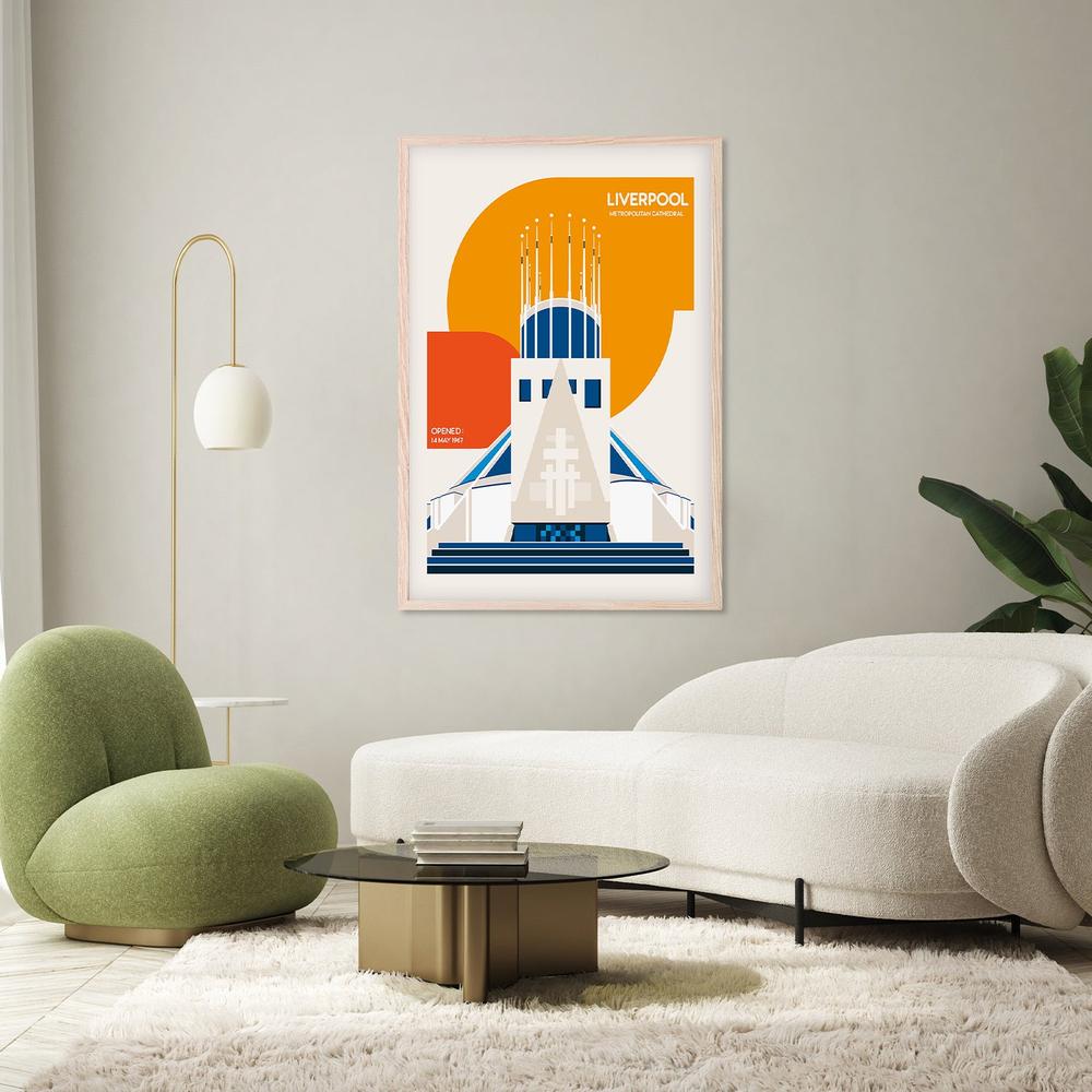 Modern Liverpool Cathedral-by-Retrodrome-wall-art-print-canvas-poster-framed-Gioia