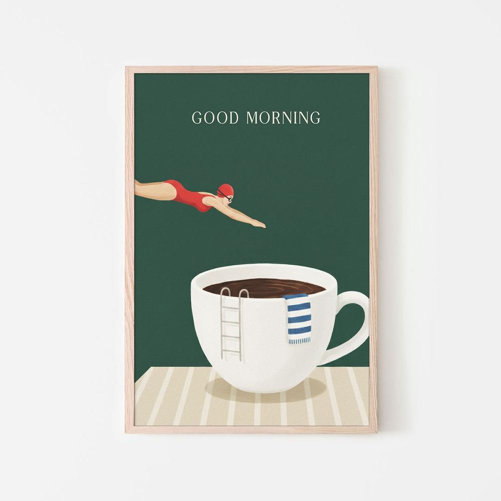 Morning Coffee Dive-by-Andreas Magnusson-wall-art-print-canvas-poster-framed-Gioia