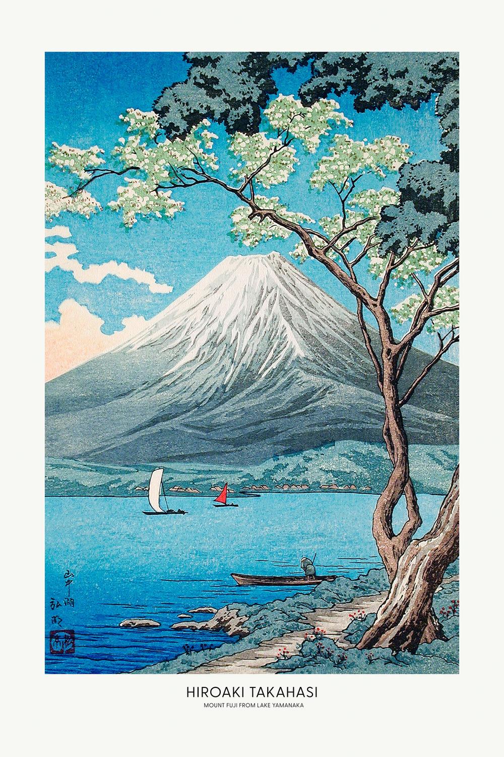 Mount Fuji From Lake Yamanaka-by-Utagawa Hiroshige-wall-art-print-canvas-poster-framed-Gioia