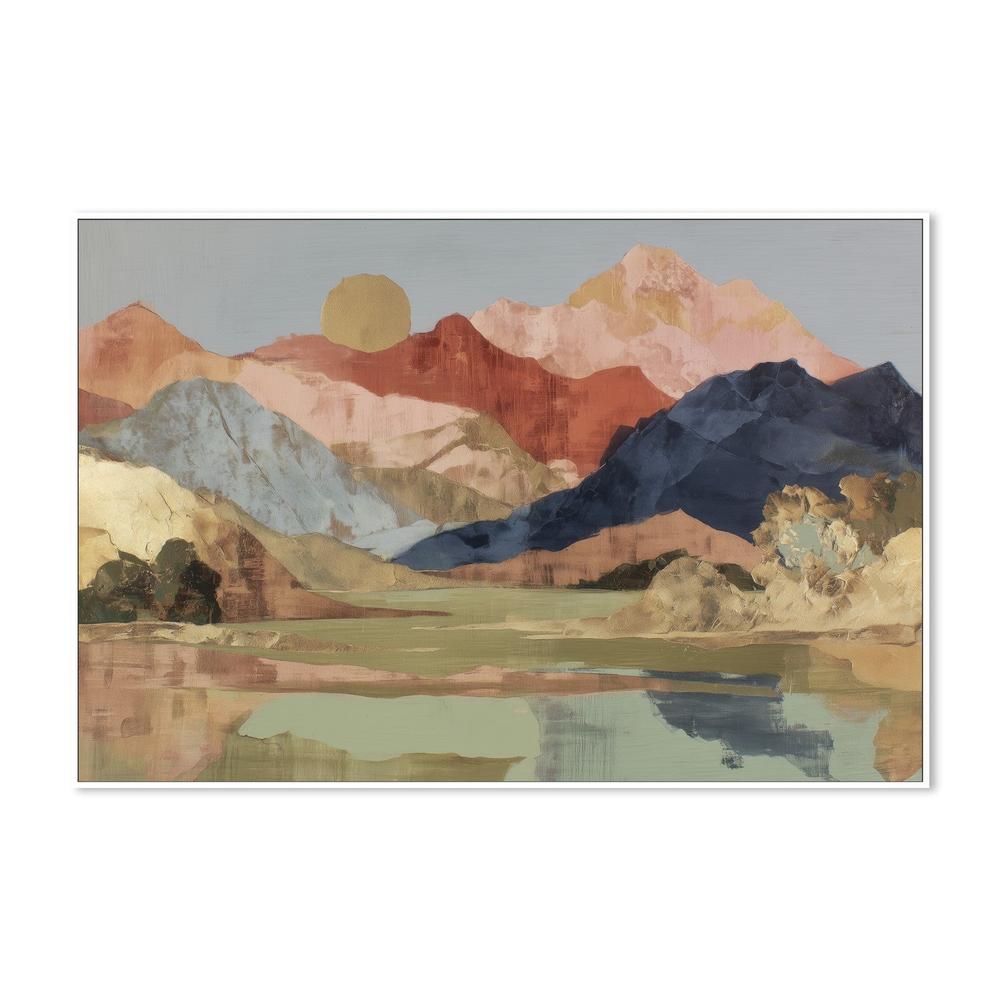 Mountain Lake Mirror Reflection-by-Chromatic Storm Studio-wall-art-print-canvas-poster-framed-Gioia