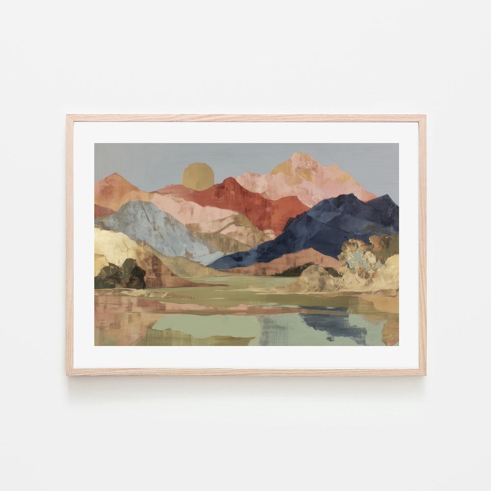 Mountain Lake Mirror Reflection-by-Chromatic Storm Studio-wall-art-print-canvas-poster-framed-Gioia