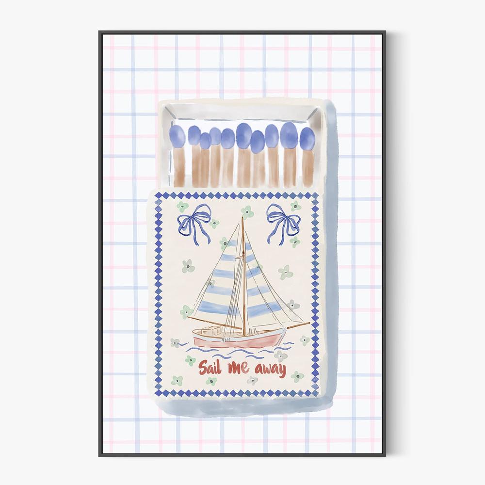 Nautical Matchbox Sailboat-by-Radhika Modi-wall-art-print-canvas-poster-framed-Gioia