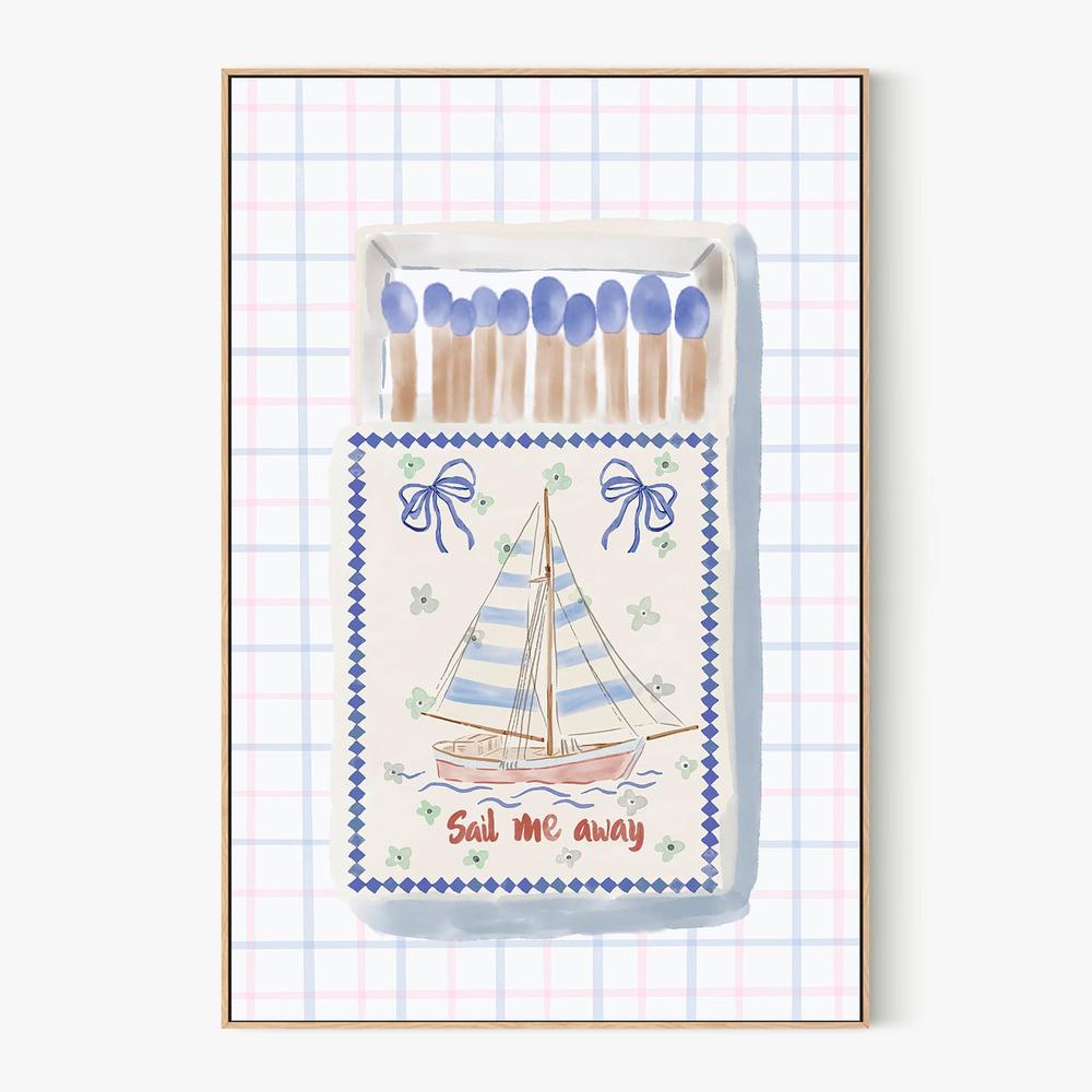 Nautical Matchbox Sailboat-by-Radhika Modi-wall-art-print-canvas-poster-framed-Gioia