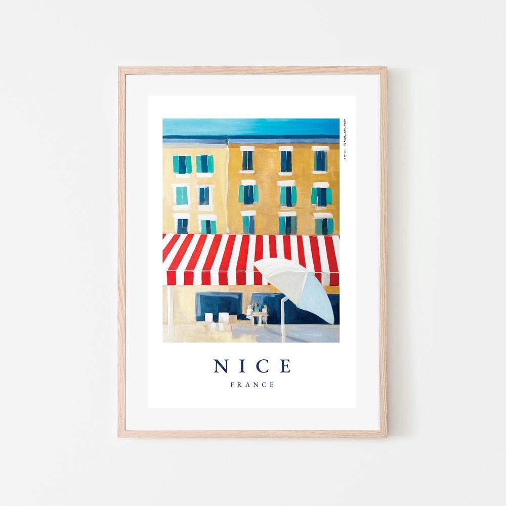 Nice France Cafe-by-Alex Nereuta-wall-art-print-canvas-poster-framed-Gioia