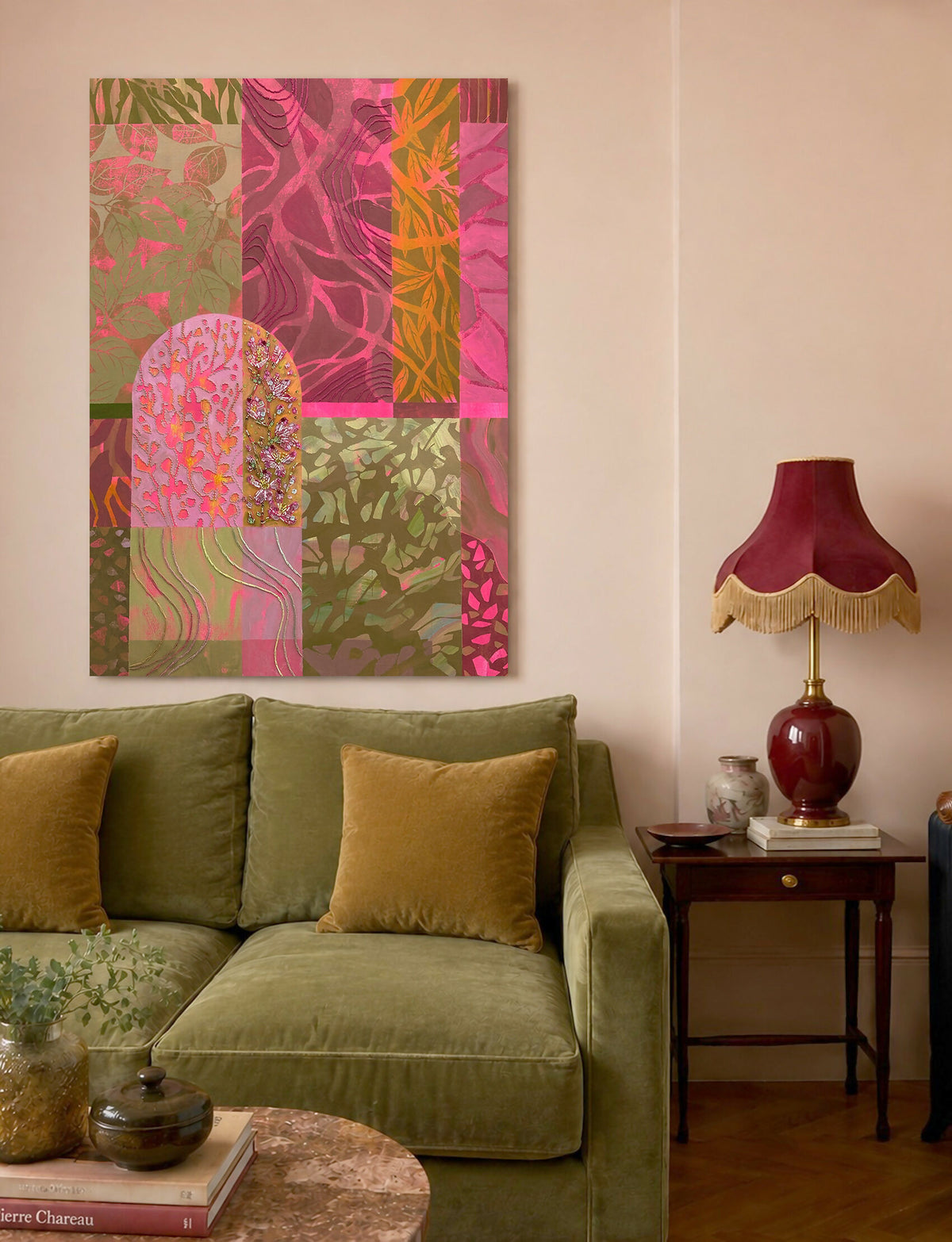 Through the Visible / Visible Through I - Original Artwork with Embroidery