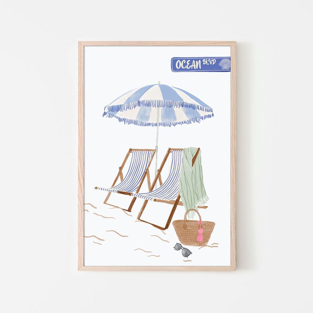 Ocean Boulevard Beach-by-Radhika Modi-wall-art-print-canvas-poster-framed-Gioia