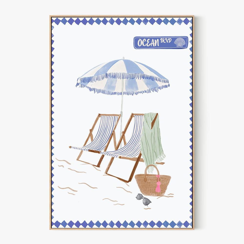 Ocean Boulevard Beach Day-by-Radhika Modi-wall-art-print-canvas-poster-framed-Gioia