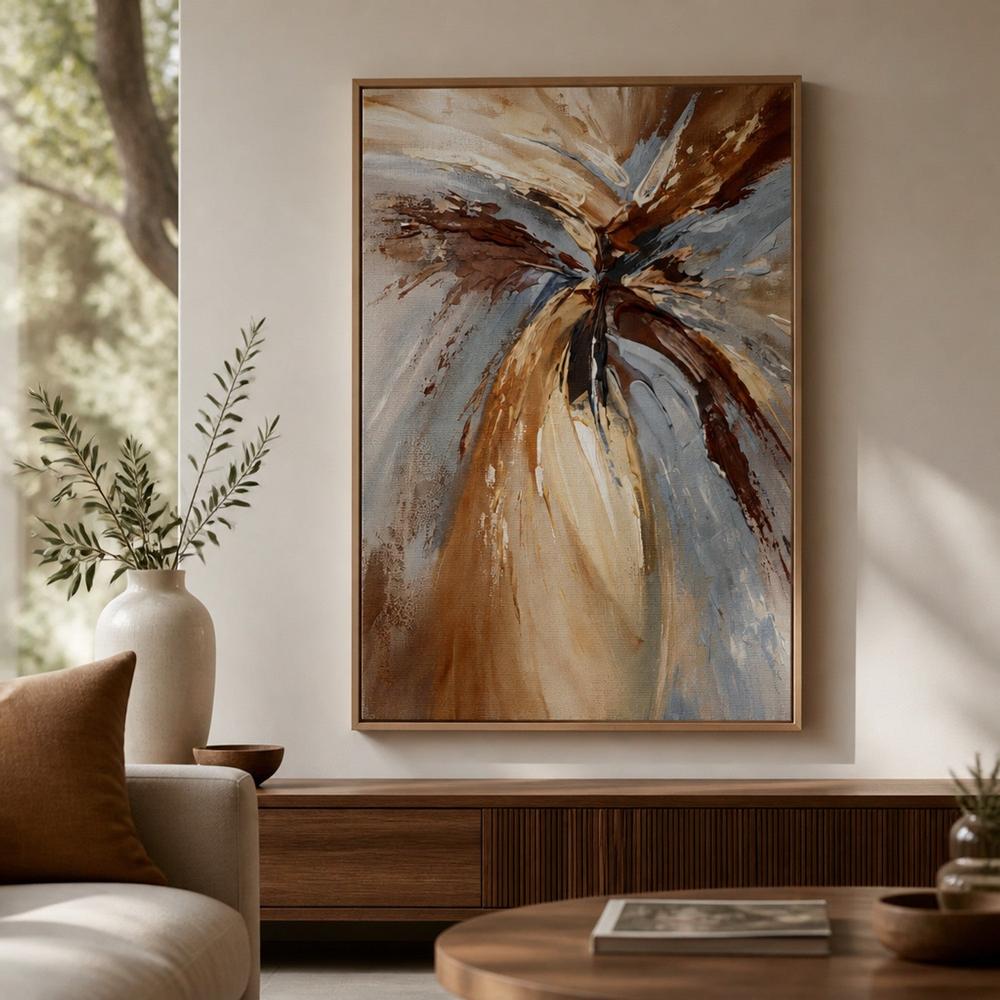Ochre and Blue Radiance-by-Gioia Wall Art-wall-art-print-canvas-poster-framed-Gioia