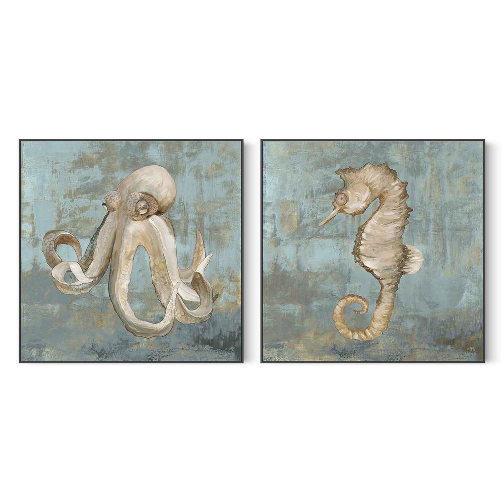 Octopus Dance & Seahorse Dance, Set Of 2-by-Jacob Q-wall-art-print-canvas-poster-framed-Gioia