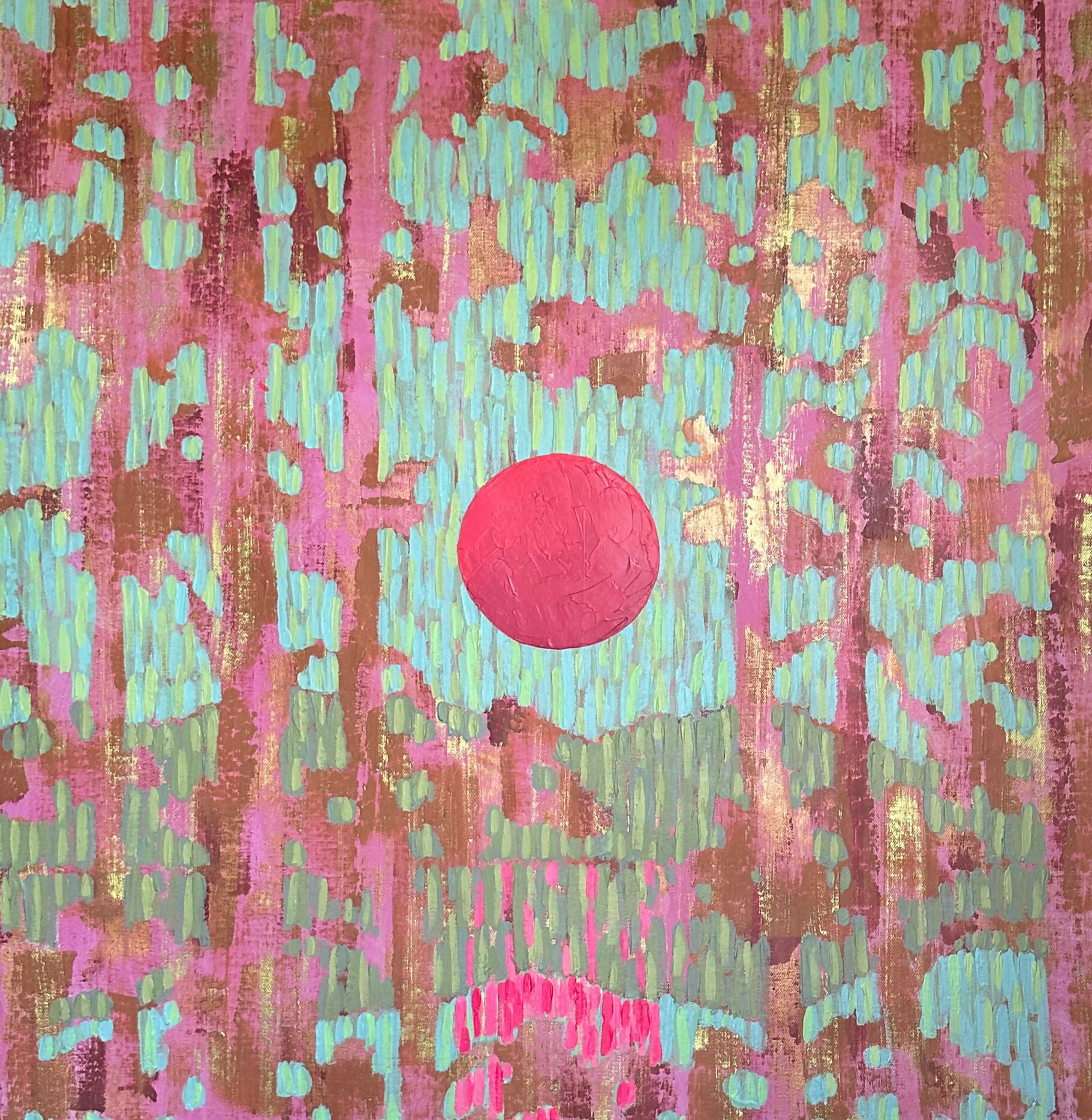 Rose-Azure Sunset - Original Painting