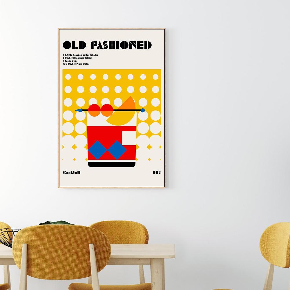 Old Fashioned Cocktail Recipe-by-Retrodrome-wall-art-print-canvas-poster-framed-Gioia