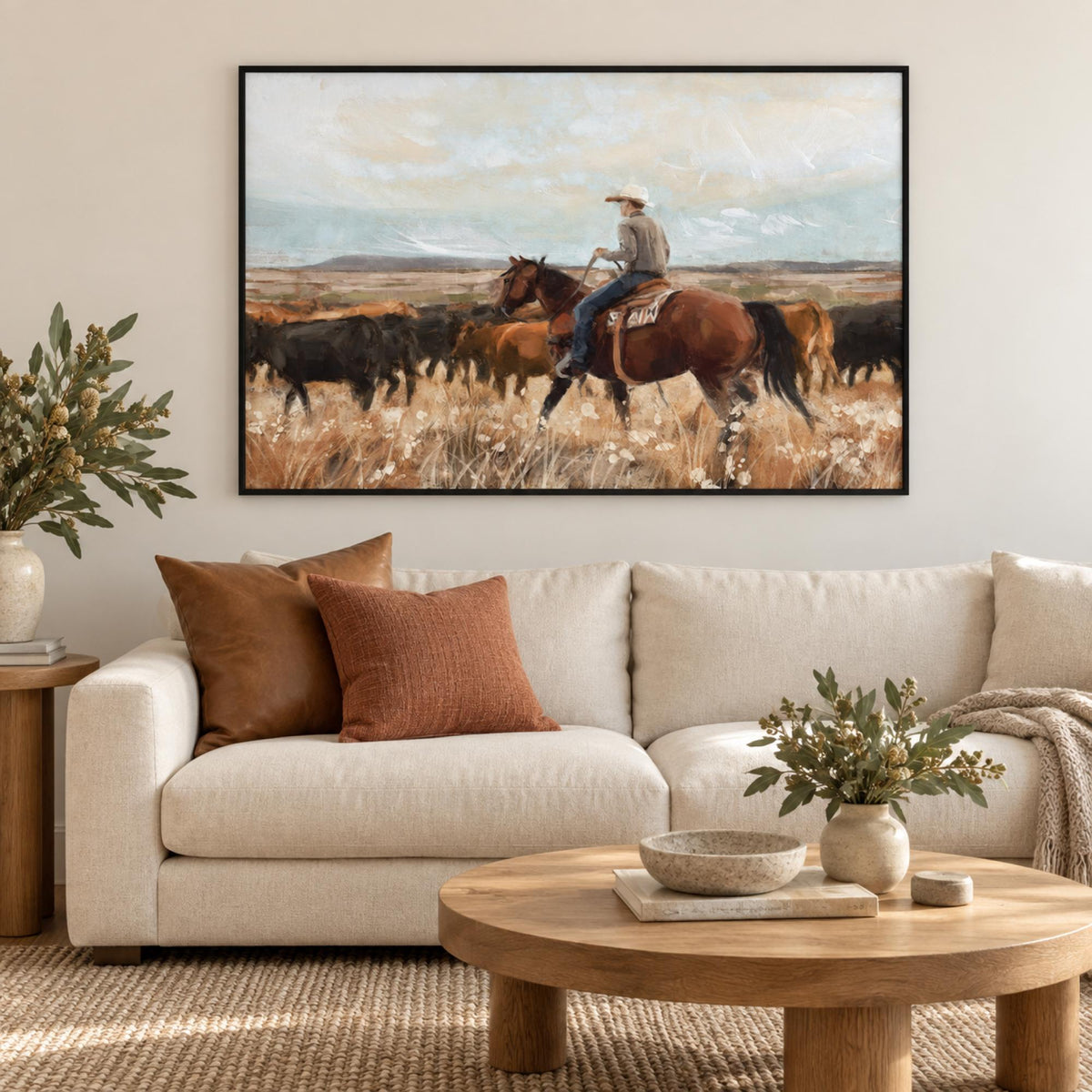 On The Range, Style B wall art in a warm contemporary living room