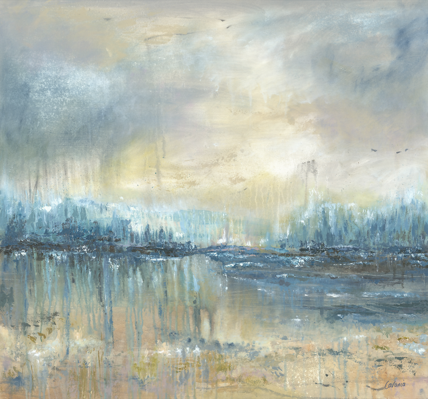 Green Room Acrylic On Canvas 89X94Cm By Karen Cavania Original Artwork