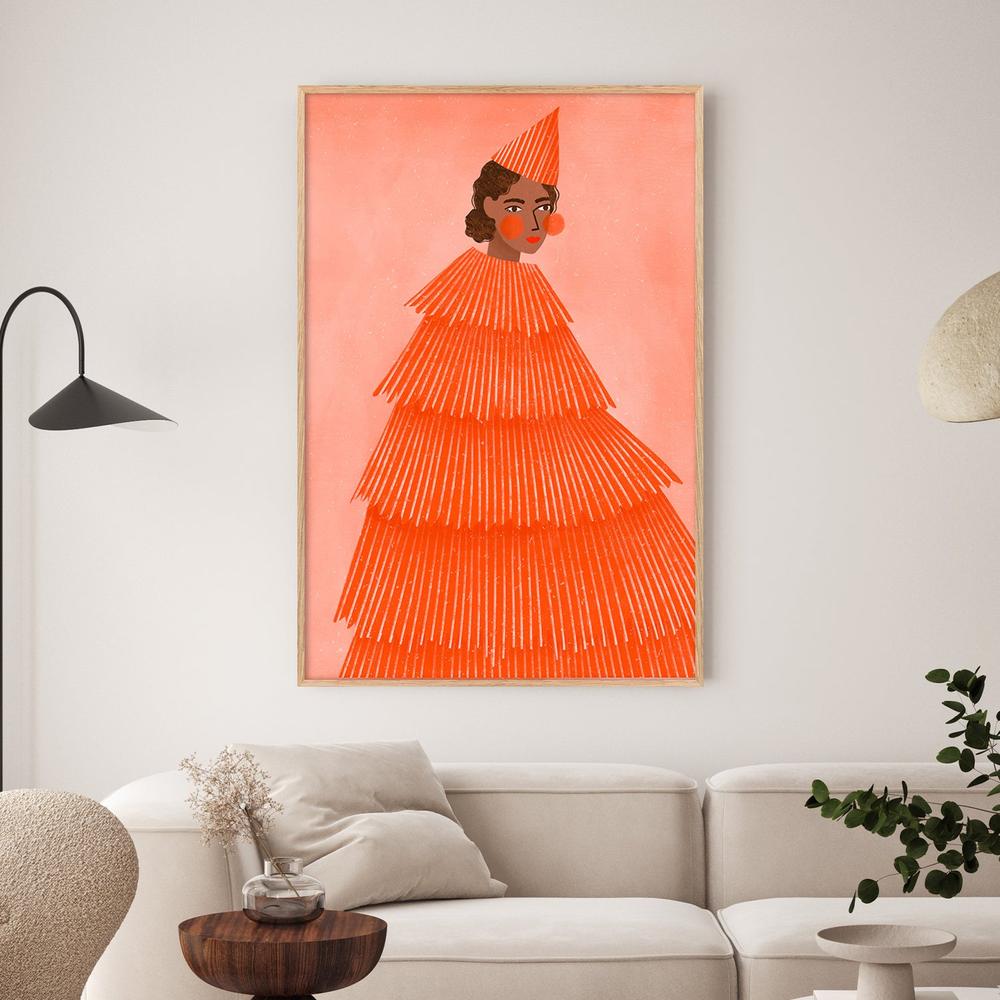 Orange Party Girl-by-Bea Muller-wall-art-print-canvas-poster-framed-Gioia