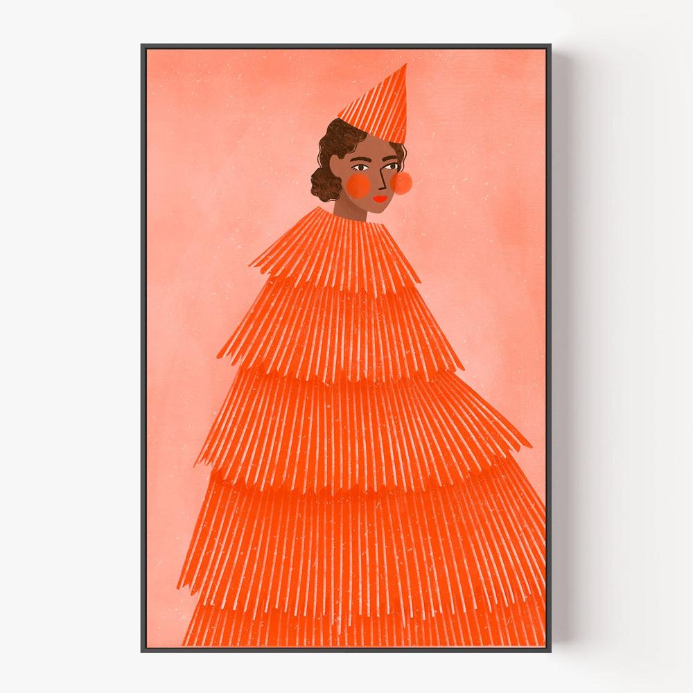 Orange Party Girl-by-Bea Muller-wall-art-print-canvas-poster-framed-Gioia