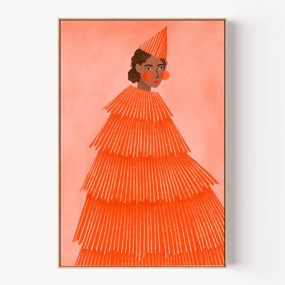 Orange Party Girl-by-Bea Muller-wall-art-print-canvas-poster-framed-Gioia