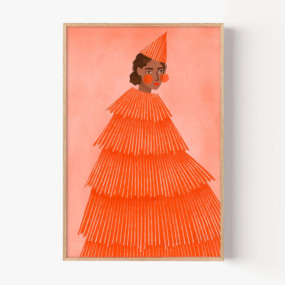 Orange Party Girl-by-Bea Muller-wall-art-print-canvas-poster-framed-Gioia