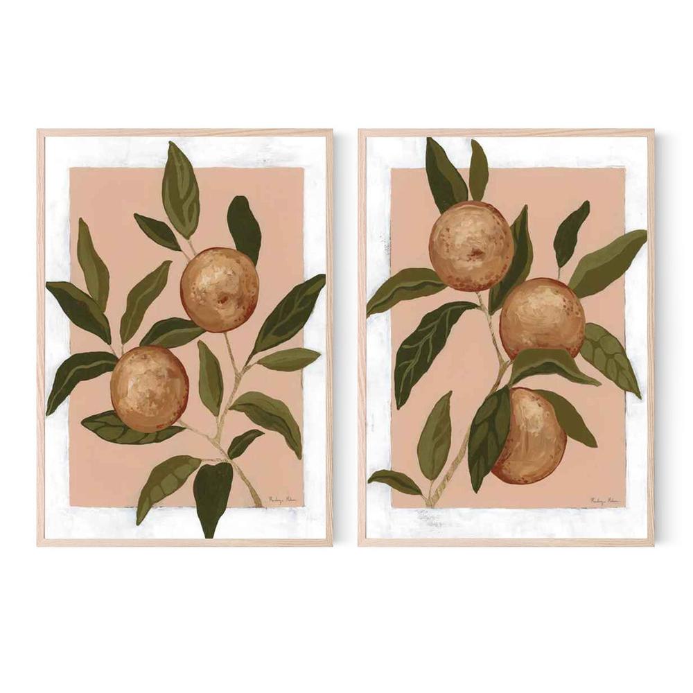 Orange Study, Style A & B, Set Of 2-by-Mackenzie Nelson-wall-art-print-canvas-poster-framed-Gioia