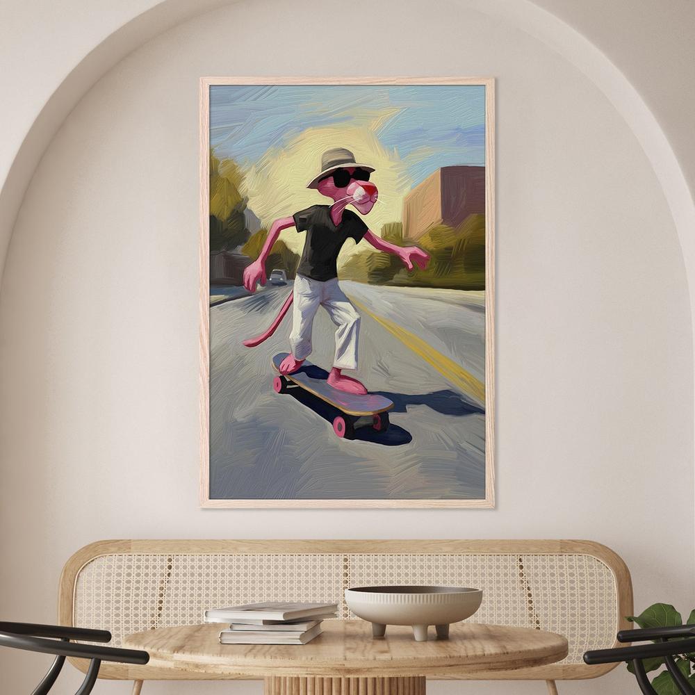 PANTERA Y PATINETA-by-Giovanna Gil Alves-wall-art-print-canvas-poster-framed-Gioia