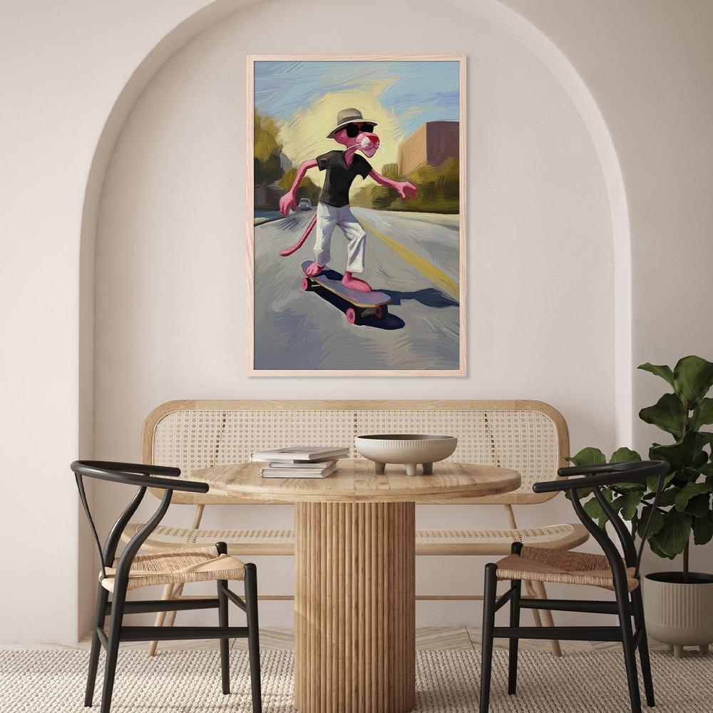 PANTERA Y PATINETA-by-Giovanna Gil Alves-wall-art-print-canvas-poster-framed-Gioia