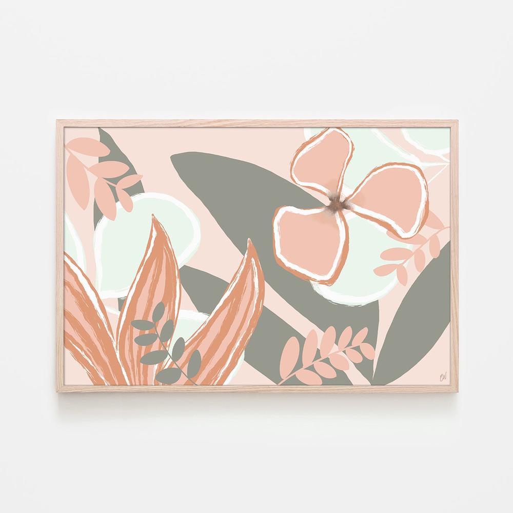 Peach Bloom-by-Carrie Welsh-wall-art-print-canvas-poster-framed-Gioia