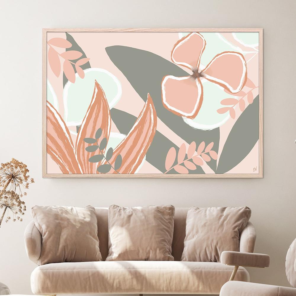 Peach Bloom-by-Carrie Welsh-wall-art-print-canvas-poster-framed-Gioia