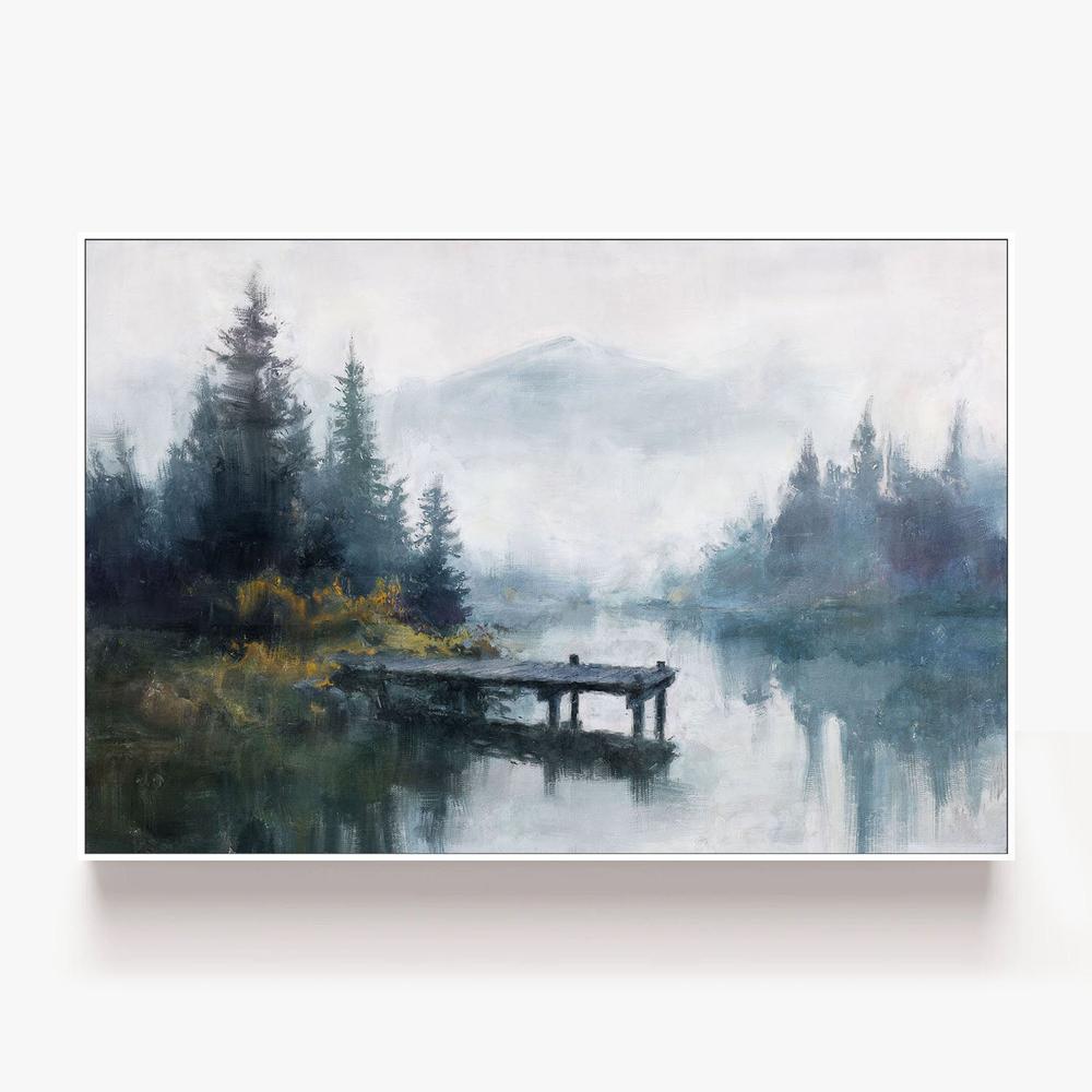 Pine Reflections-by-Nina Blue-wall-art-print-canvas-poster-framed-Gioia