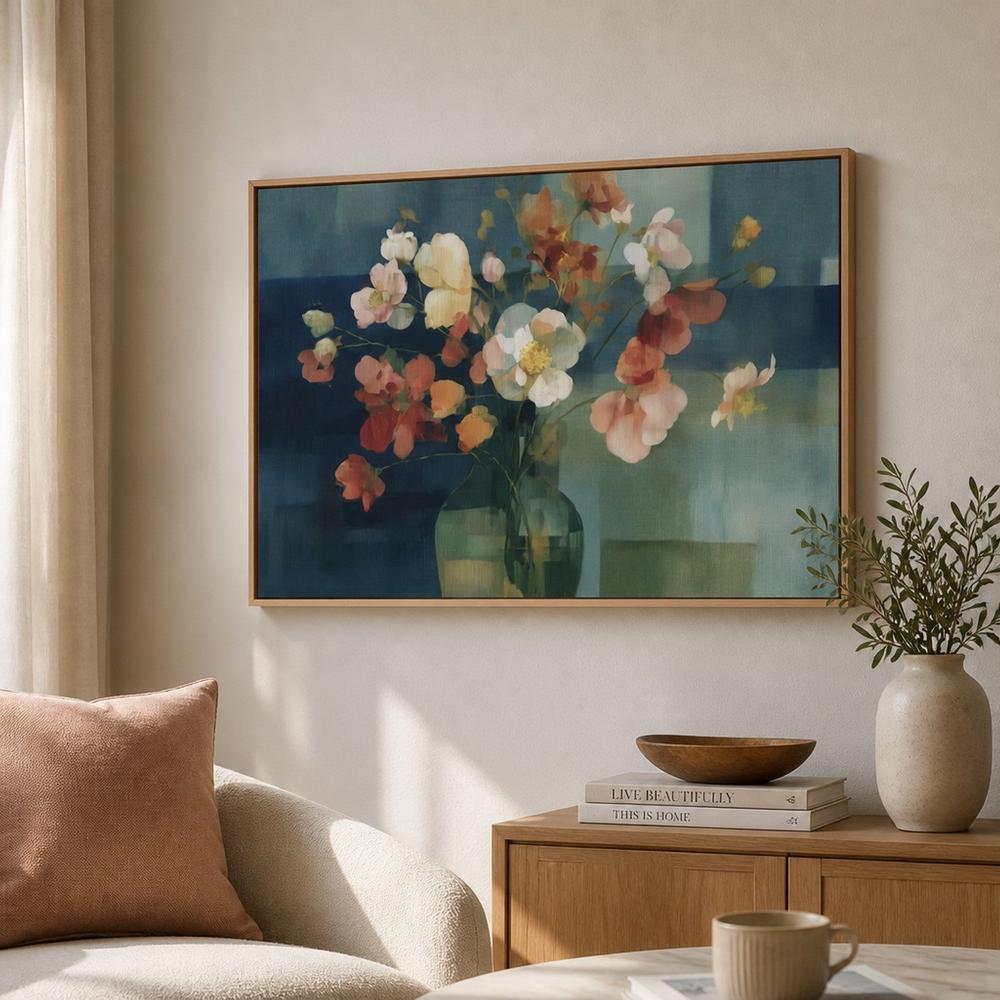 Pink Bouquet in Vase-by-Chromatic Storm Studio-wall-art-print-canvas-poster-framed-Gioia