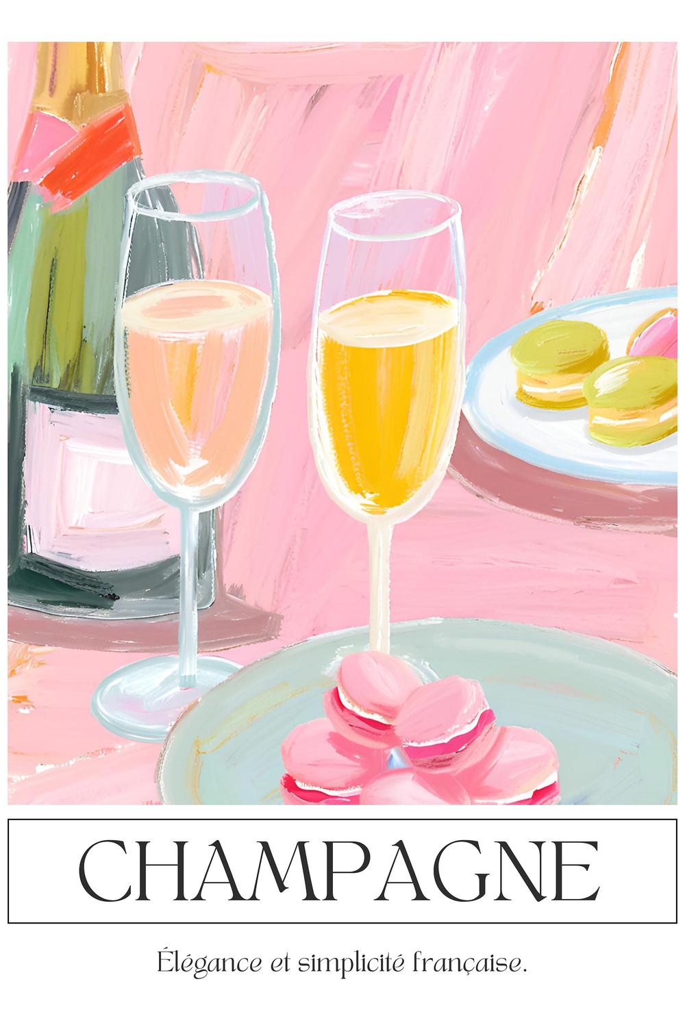 Pink Champagne Macarons-by-Ohkimiko-wall-art-print-canvas-poster-framed-Gioia