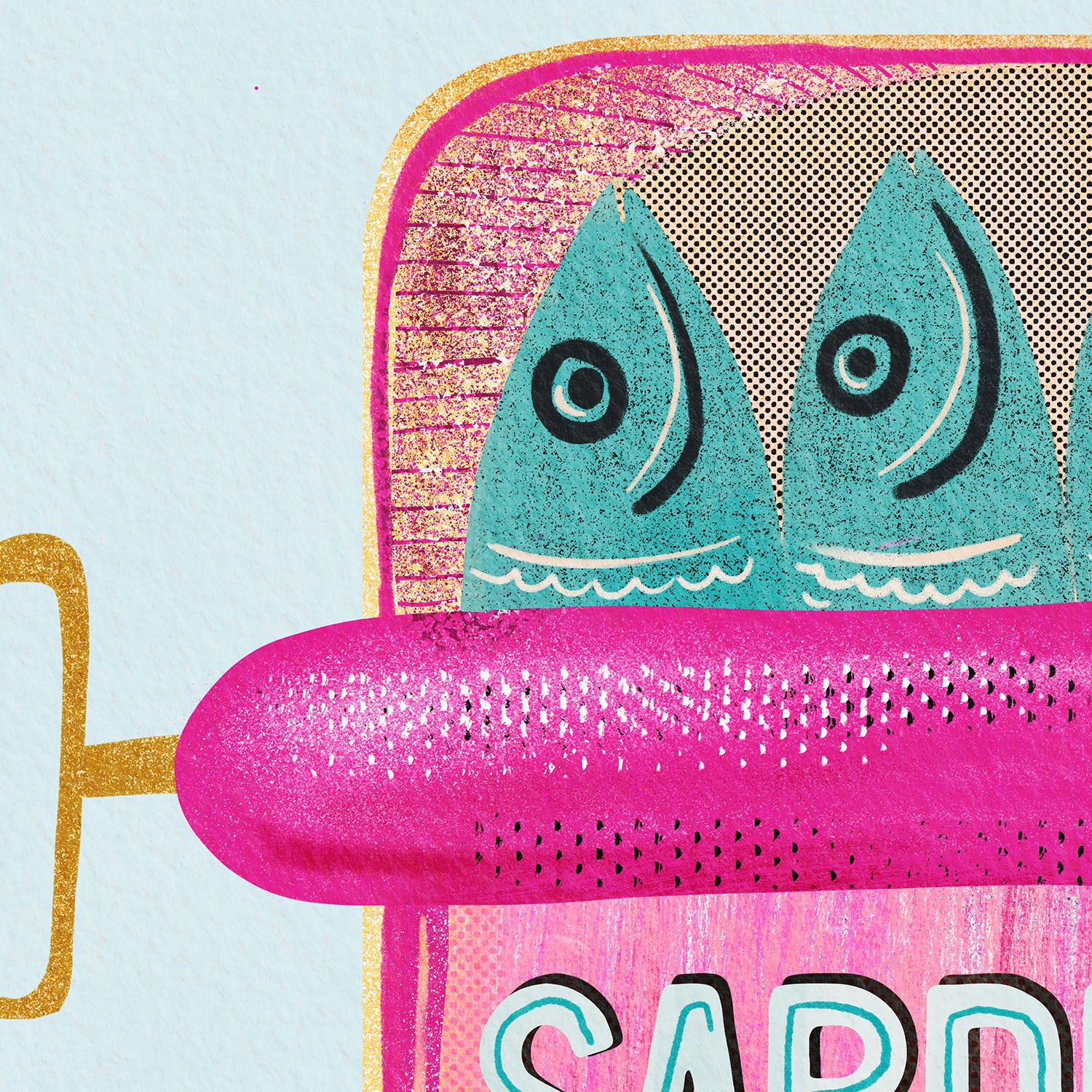 Pink Sardines With Lemon-by-Baroo Bloom-wall-art-print-canvas-poster-framed-Gioia