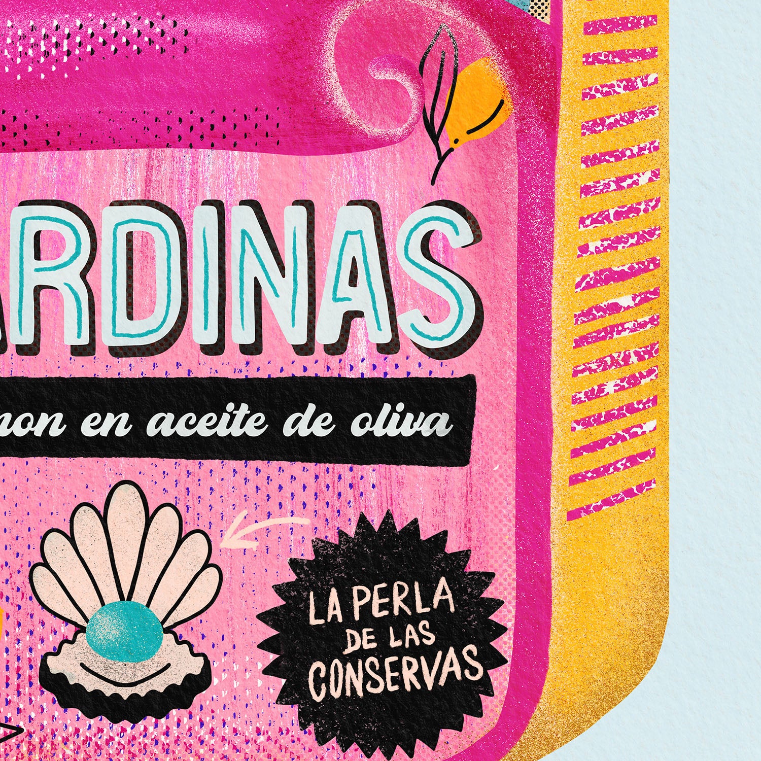 Pink Sardines With Lemon-by-Baroo Bloom-wall-art-print-canvas-poster-framed-Gioia