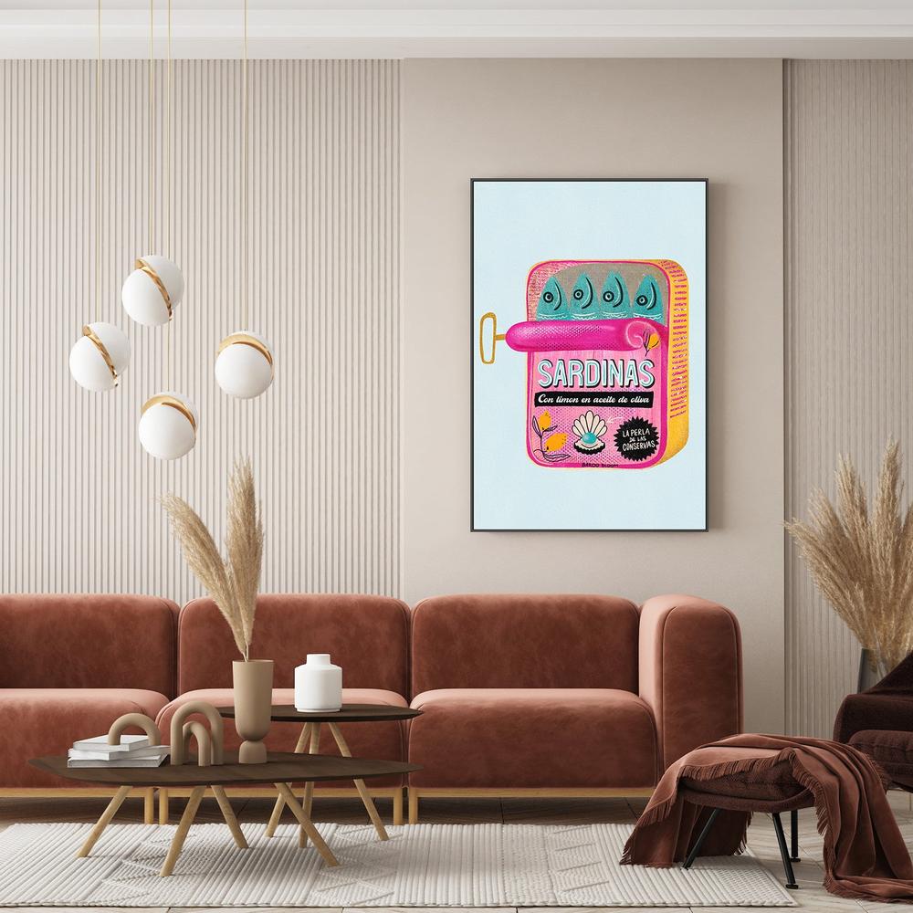 Pink Sardines With Lemon-by-Baroo Bloom-wall-art-print-canvas-poster-framed-Gioia