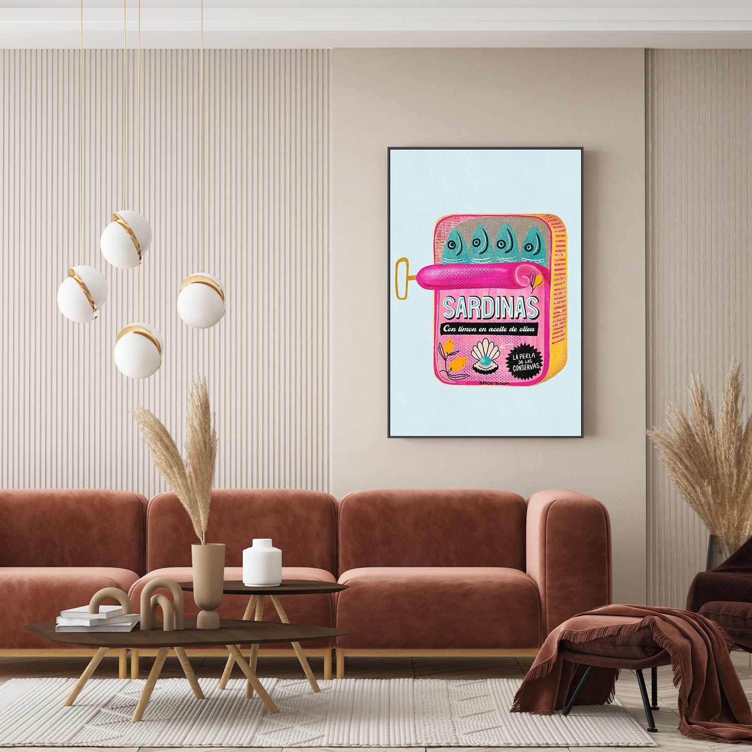 Pink Sardines With Lemon-by-Baroo Bloom-wall-art-print-canvas-poster-framed-Gioia