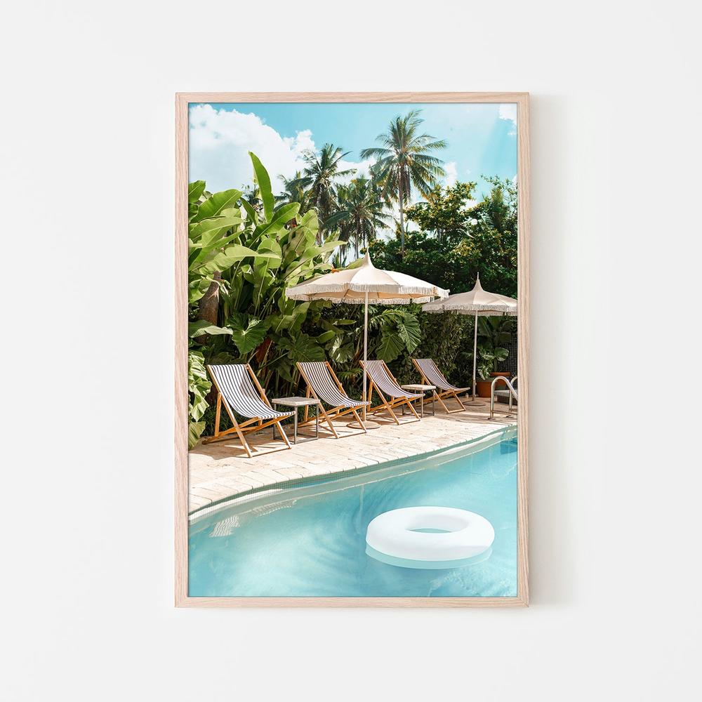 Poolside Paradise-by-Gal Pittel-wall-art-print-canvas-poster-framed-Gioia