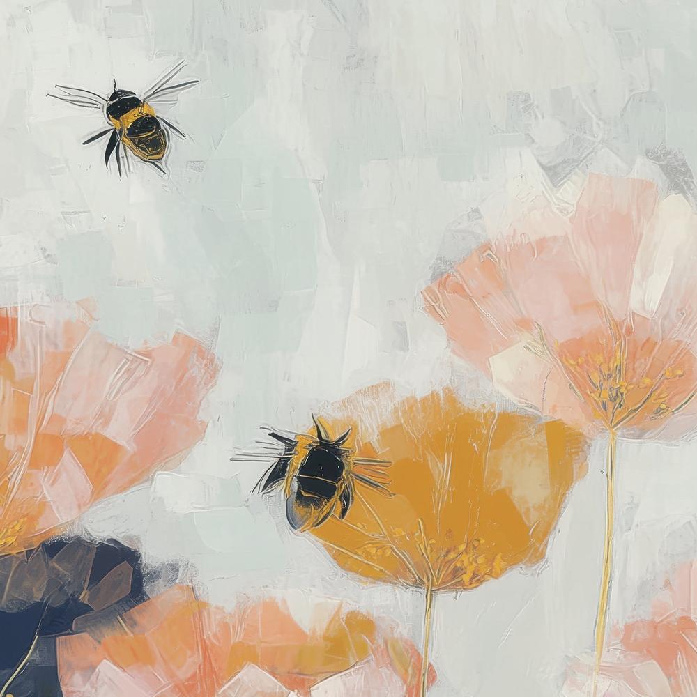 Poppies and Bees in Meadow-by-Jordão de Abreu-wall-art-print-canvas-poster-framed-Gioia