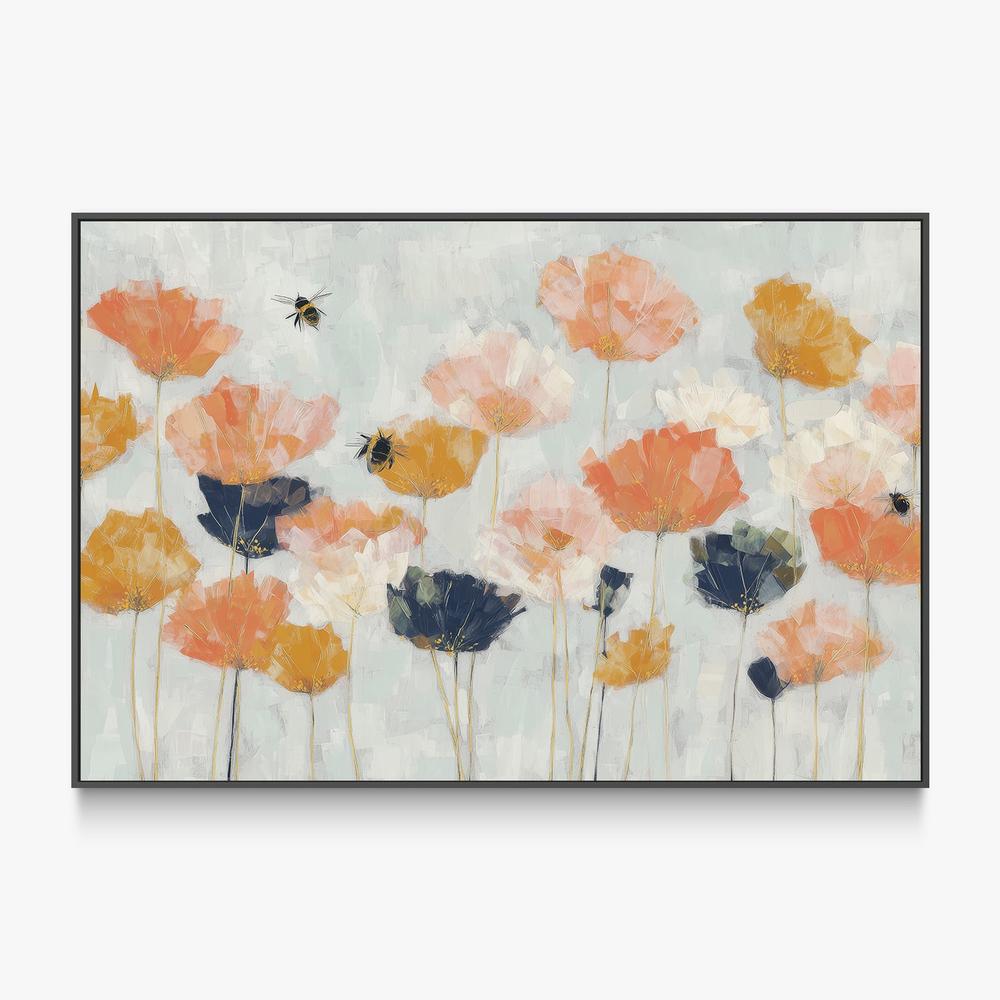 Poppies and Bees in Meadow-by-Jordão de Abreu-wall-art-print-canvas-poster-framed-Gioia