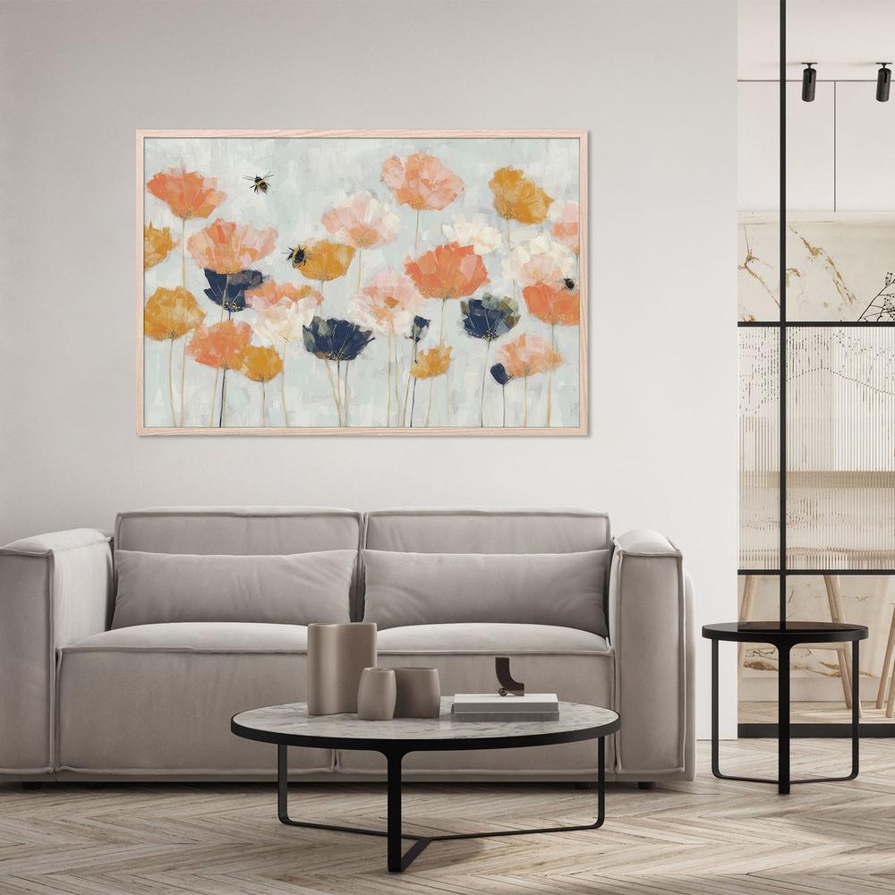 Poppies and Bees in Meadow-by-Jordão de Abreu-wall-art-print-canvas-poster-framed-Gioia