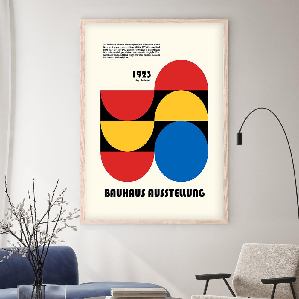 Primary Colors Bauhaus Abstract-by-Retrodrome-wall-art-print-canvas-poster-framed-Gioia