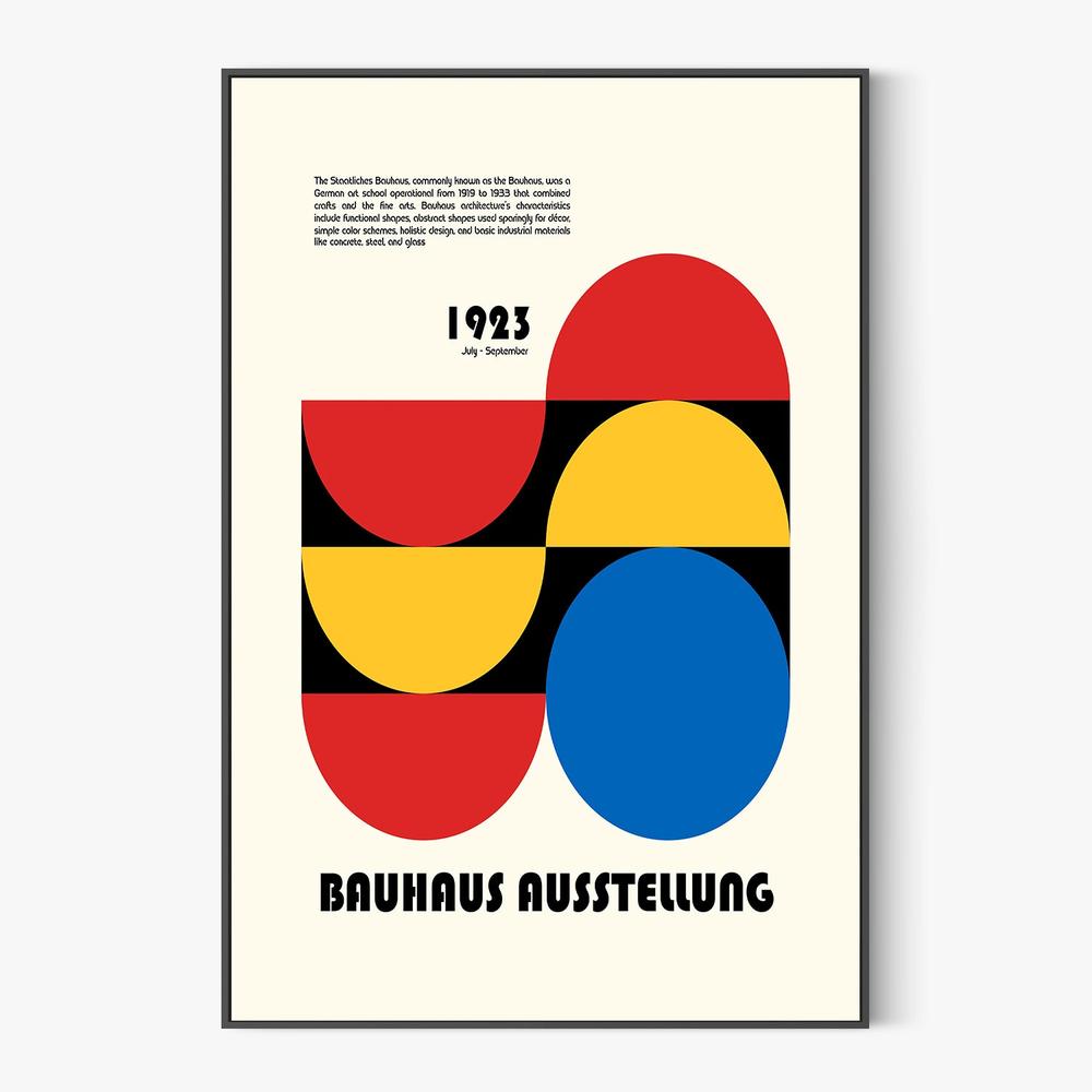 Primary Colors Bauhaus Abstract-by-Retrodrome-wall-art-print-canvas-poster-framed-Gioia