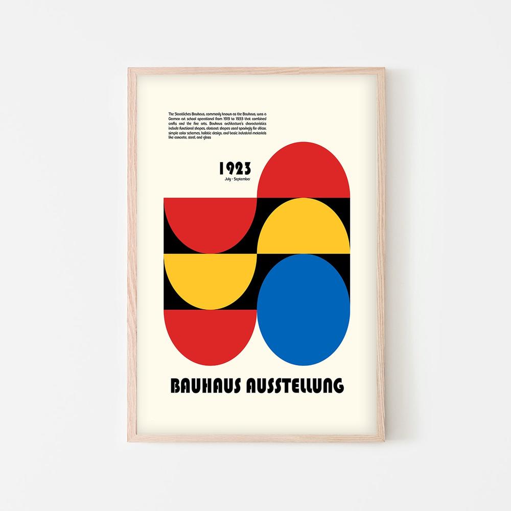 Primary Colors Bauhaus Abstract-by-Retrodrome-wall-art-print-canvas-poster-framed-Gioia