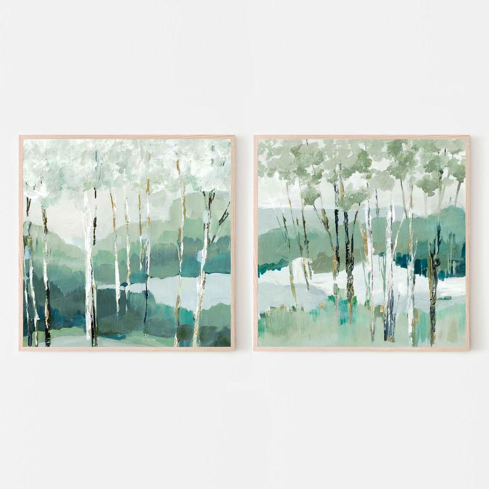 Quiet Birch Forest & Quiet Birch Forest I , Set Of 2-by-Lera-wall-art-print-canvas-poster-framed-Gioia