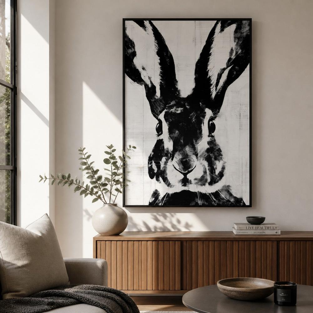 Rabbit Close Gaze-by-Chromatic Storm Studio-wall-art-print-canvas-poster-framed-Gioia