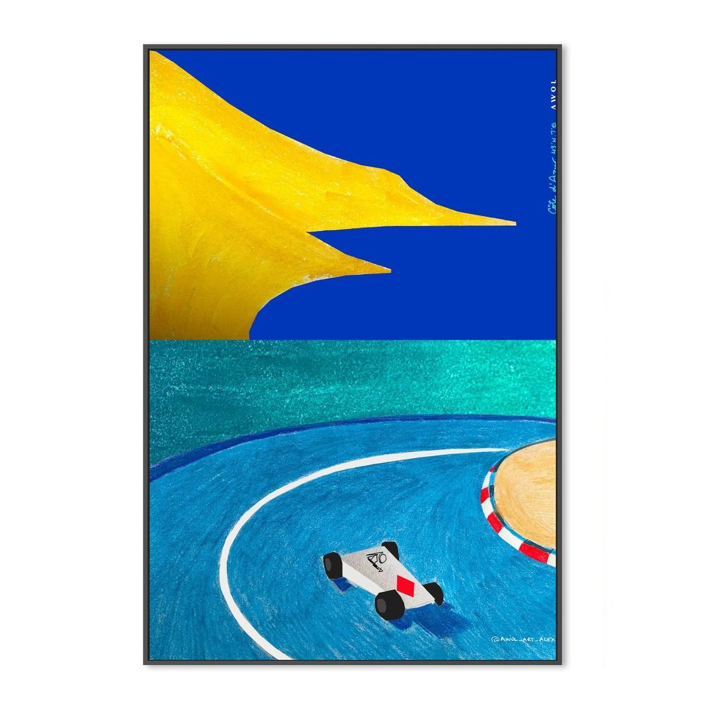 Race Car Abstract Shapes-by-Alex Nereuta-wall-art-print-canvas-poster-framed-Gioia