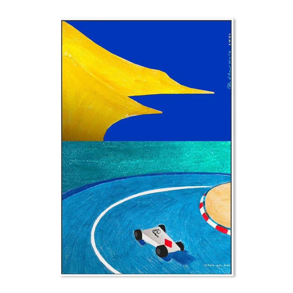 Race Car Abstract Shapes-by-Alex Nereuta-wall-art-print-canvas-poster-framed-Gioia