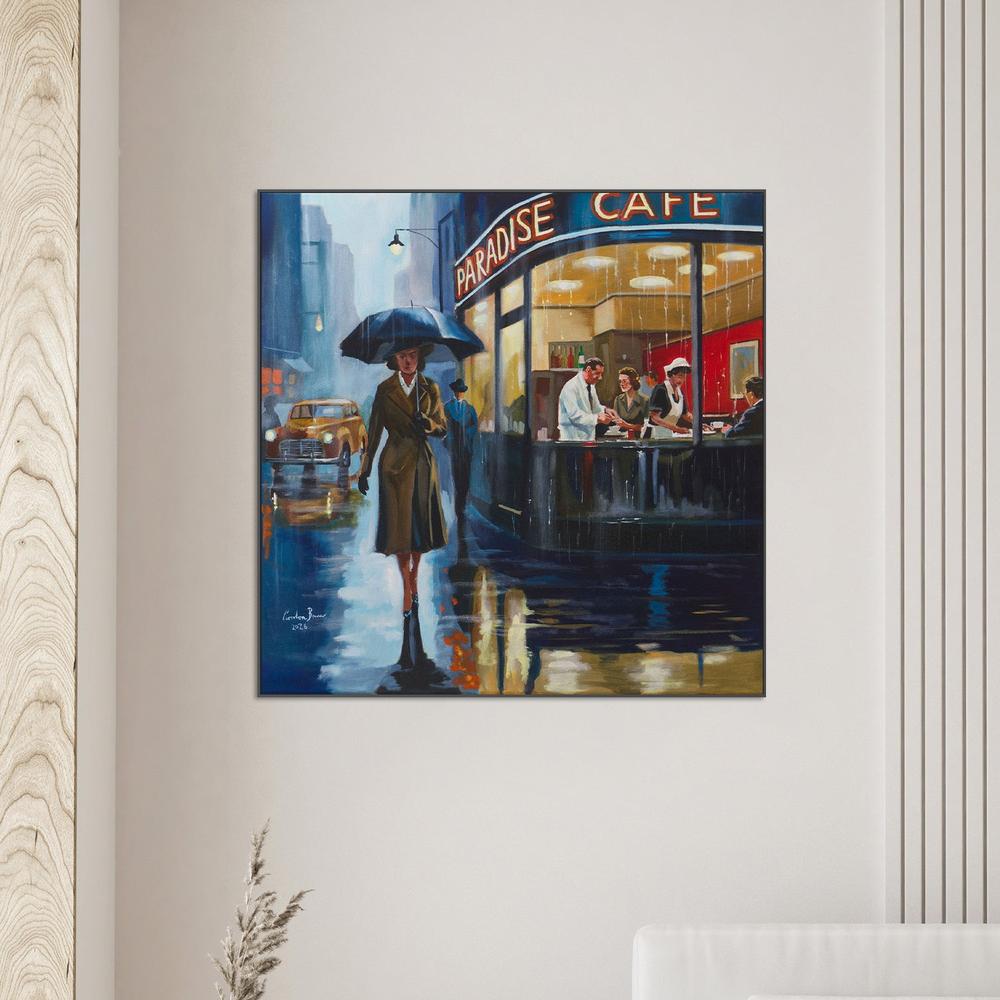 Rainy City Cafe-by-Gordon Bruce-wall-art-print-canvas-poster-framed-Gioia