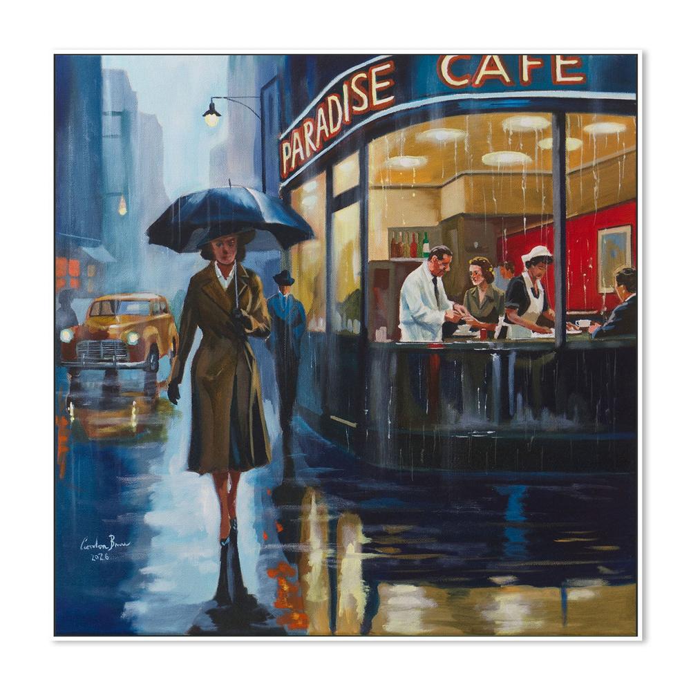 Rainy City Cafe-by-Gordon Bruce-wall-art-print-canvas-poster-framed-Gioia