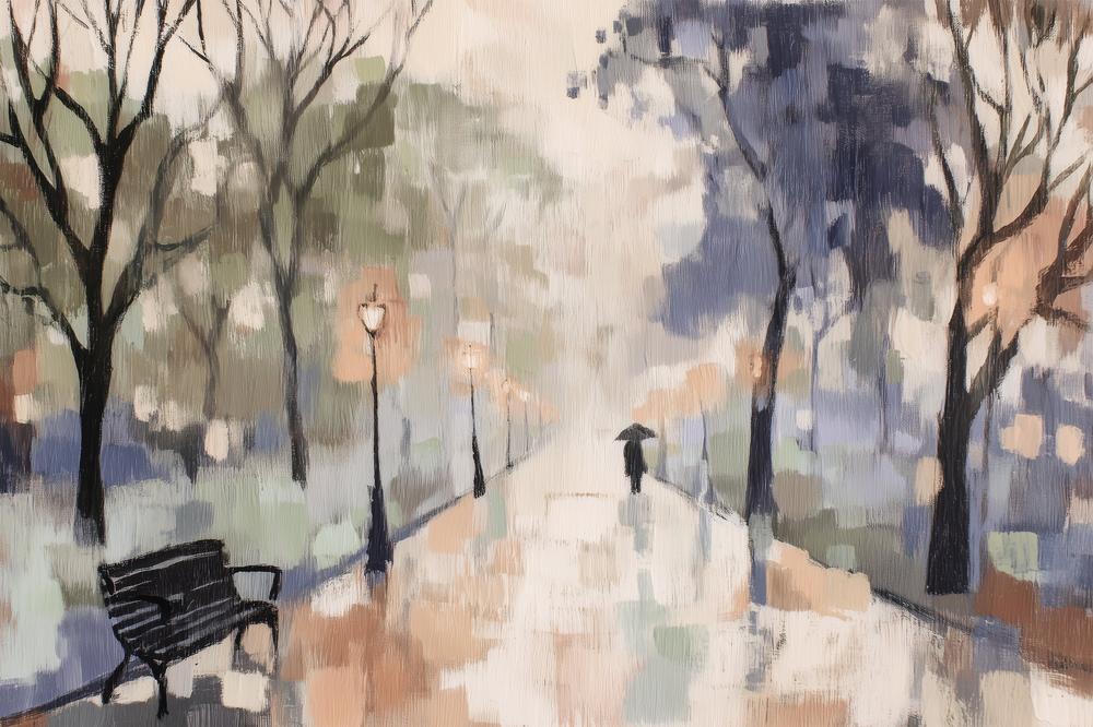 Rainy Day Park Stroll-by-Jordão de Abreu-wall-art-print-canvas-poster-framed-Gioia