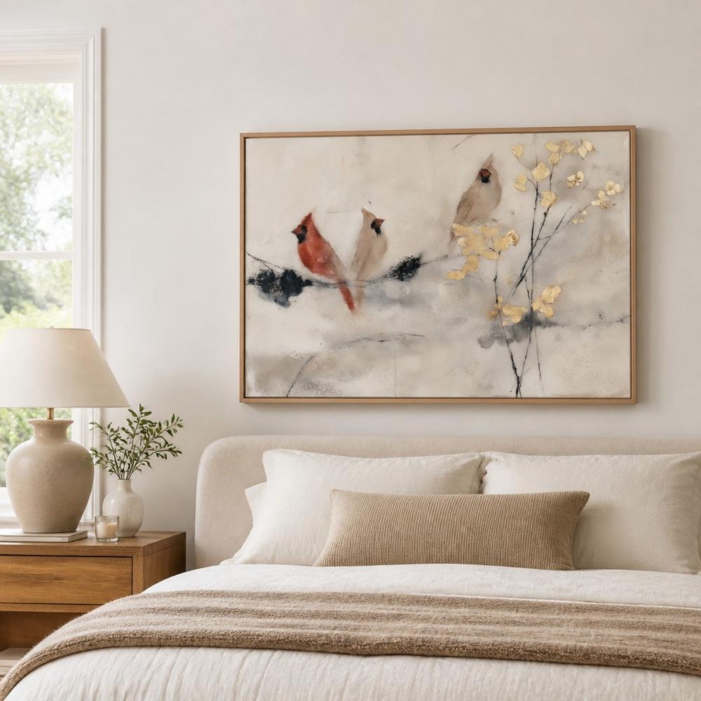 Red Cardinal Pair Branches-by-Chromatic Storm Studio-wall-art-print-canvas-poster-framed-Gioia