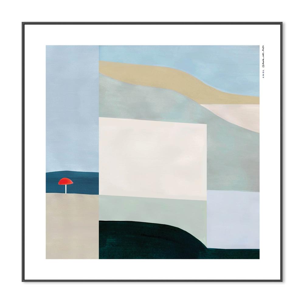 Red Umbrella Beach-by-Alex Nereuta-wall-art-print-canvas-poster-framed-Gioia